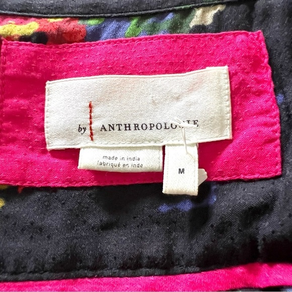 Anthropologie Astrid Needlepoint Floral Pockets V-Neck Dress Modal bobo size M - Picture 8 of 13